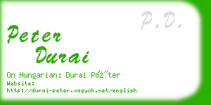 peter durai business card